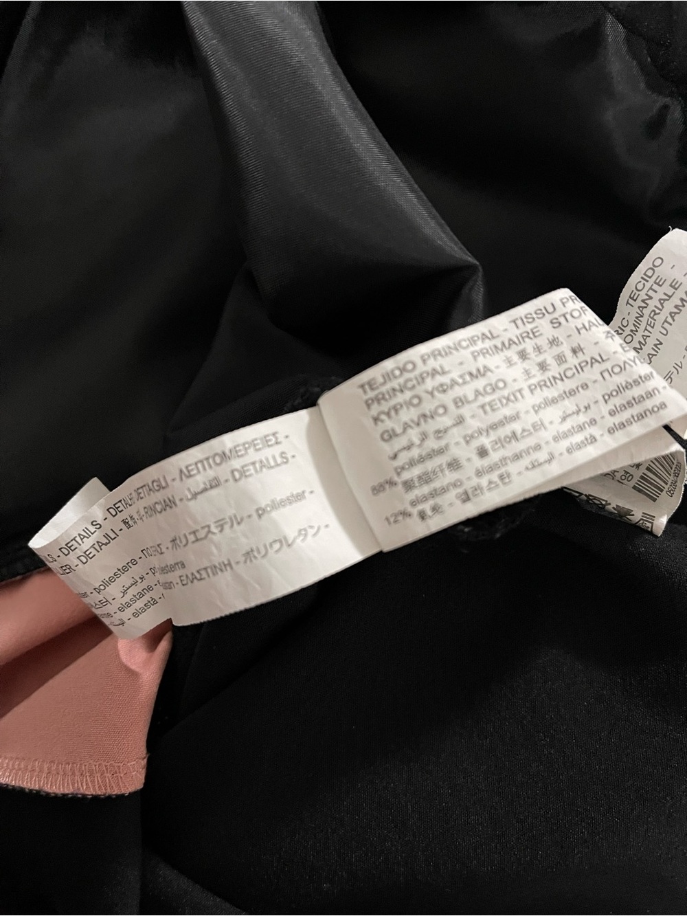 Zara Colorblock Half-Zip Hoodie in Dusty Rose, Black & White - Picture 7 of 7